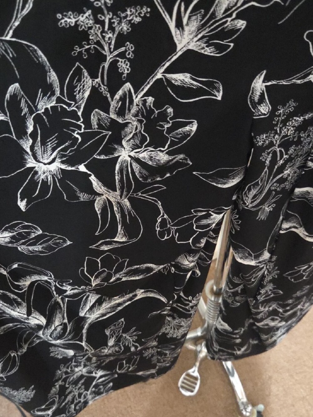 White House Black Market ,Black Floral Halter Maxi Dress - Picture 6 of 9